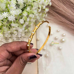 Vriksham Golden Tide Crystal Bangle Style Open-Style Bracelet-G21901