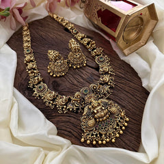 Antique Lakshmi Long Neckpiece-Gold Beads-G14112