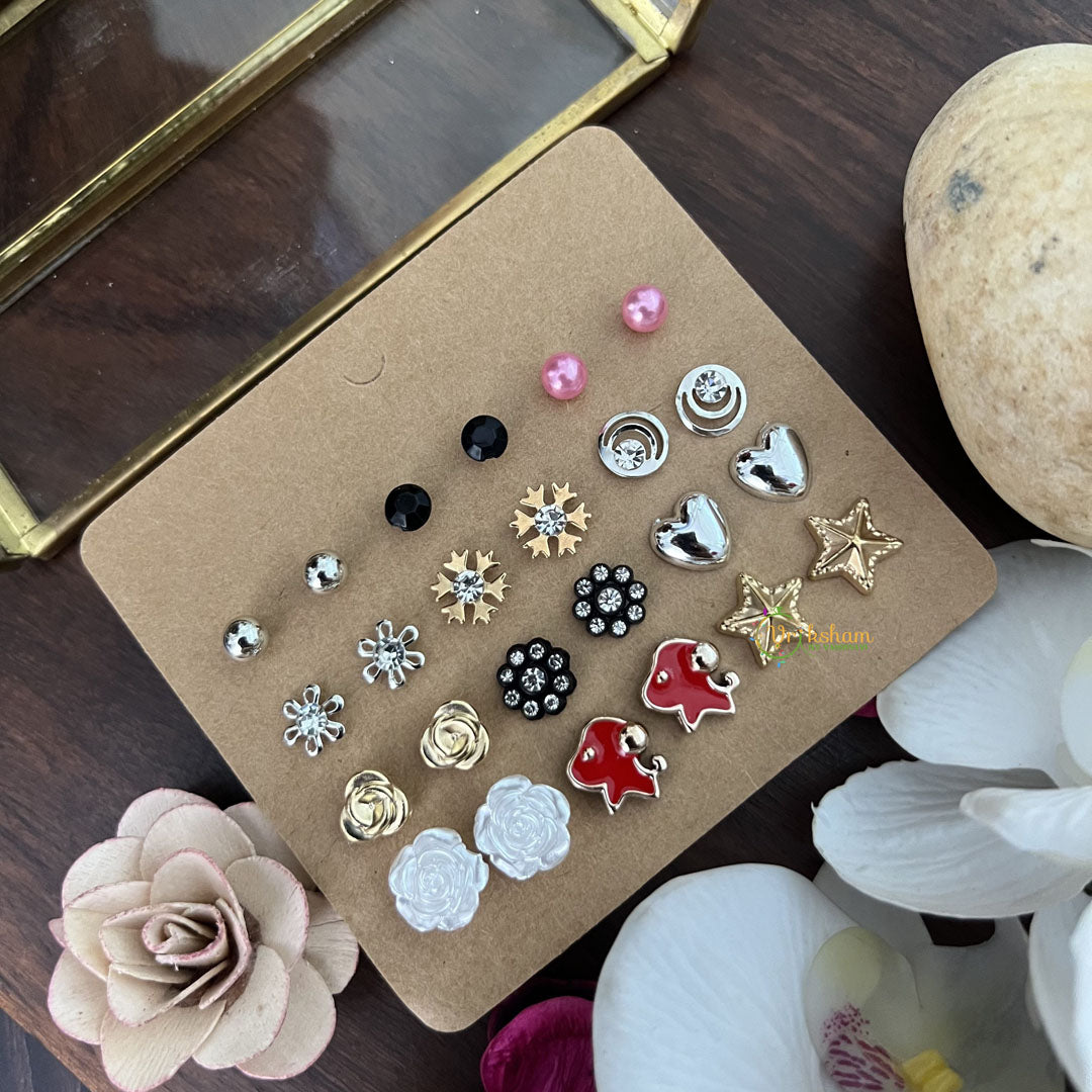Vriksham 12 Pairs Combo Earrings Set-G17718