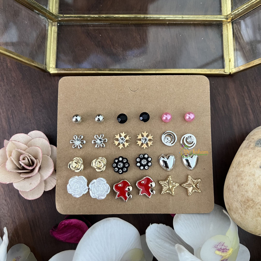 Vriksham 12 Pairs Combo Earrings Set-G17718
