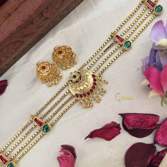 Vriksham Traditional Kerala Style Floral Pendant Golden Beads Neckpiece-G20573