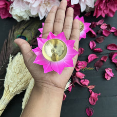 Vriksham Brass Plated Floral Diya-(Pack of 3)-RG169