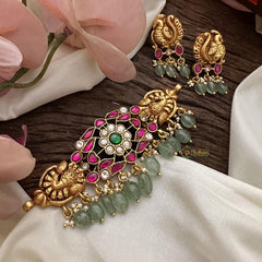 Gold Look Alike Floral Kundan Jadau Choker -Bead- J2120