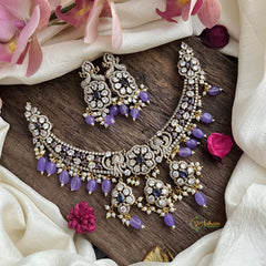 Exclusive Hasli Victorian Diamond Neckpiece-Purple-VV1945