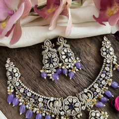 Exclusive Hasli Victorian Diamond Neckpiece-Purple-VV1945