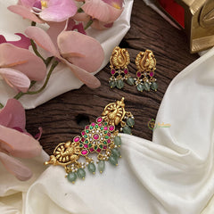 Gold Look Alike Floral Kundan Jadau Choker -Bead- J2122