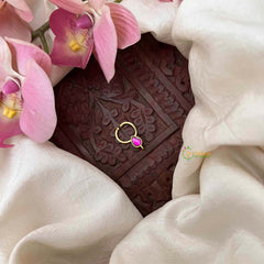 Vriksham Tear Drop Red Kundan Jadau Septum Ring-J4068