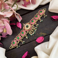 Vriksham Elegant Floral Style 1 gm Gold AD Stone Floral Choker-Green Bead-G20770