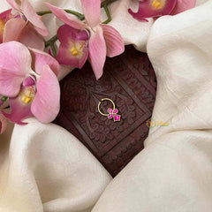 Vriksham Antique Red Ruby Trio Style Kundan Jadau Septum Ring-J4061