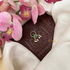 Vriksham Emerald Leaf Style Kundan Jadau Septum Ring-J4064