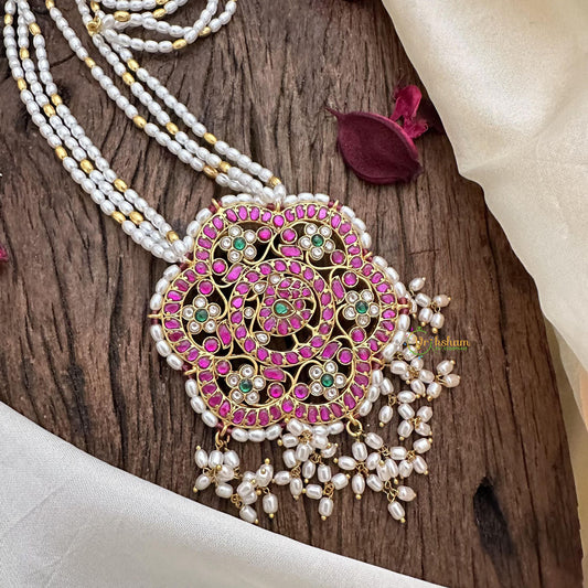 Floral Peandant Beaded Jadau Kundan Mala-J2516