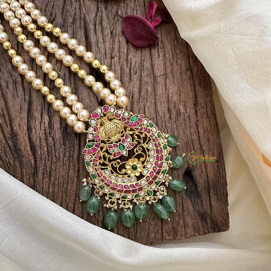 2 Layered Beaded Jadau Kundan Mala-J2515