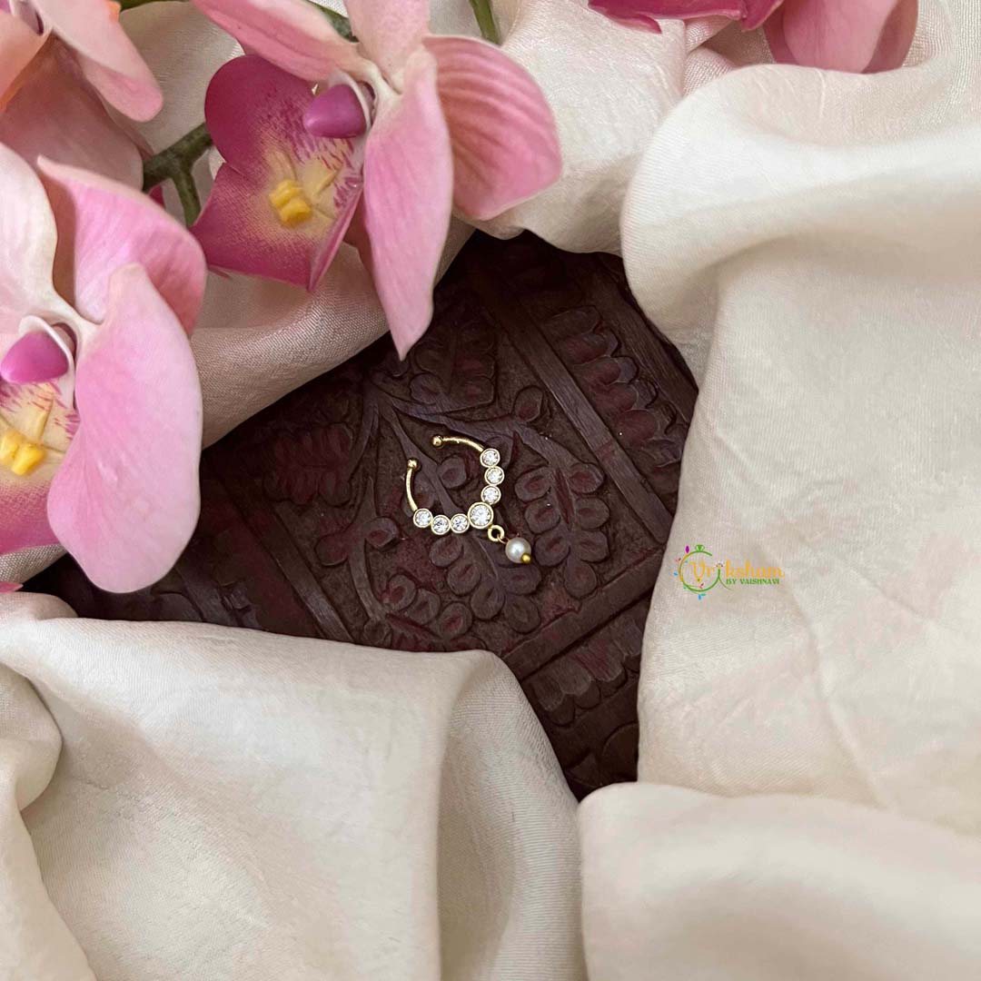 Vriksham Classic White Round Septum Ring-White-Pearls-G21330