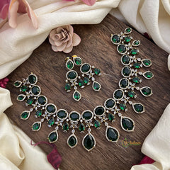 Elegant Green Victorian Diamond Neckpiece-VV1957