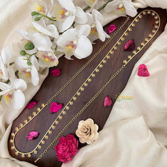 Vriksham Traditional Gold-Plated Floral Drops Thin Hip Chain-G21328