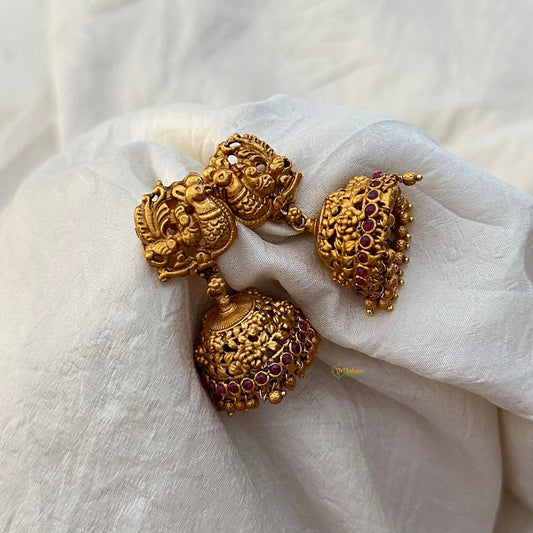 Premium Quality Matt Peacock Jhumkas-G12576