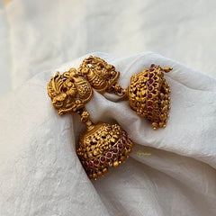 Premium Quality Matt Peacock Jhumkas-G12576