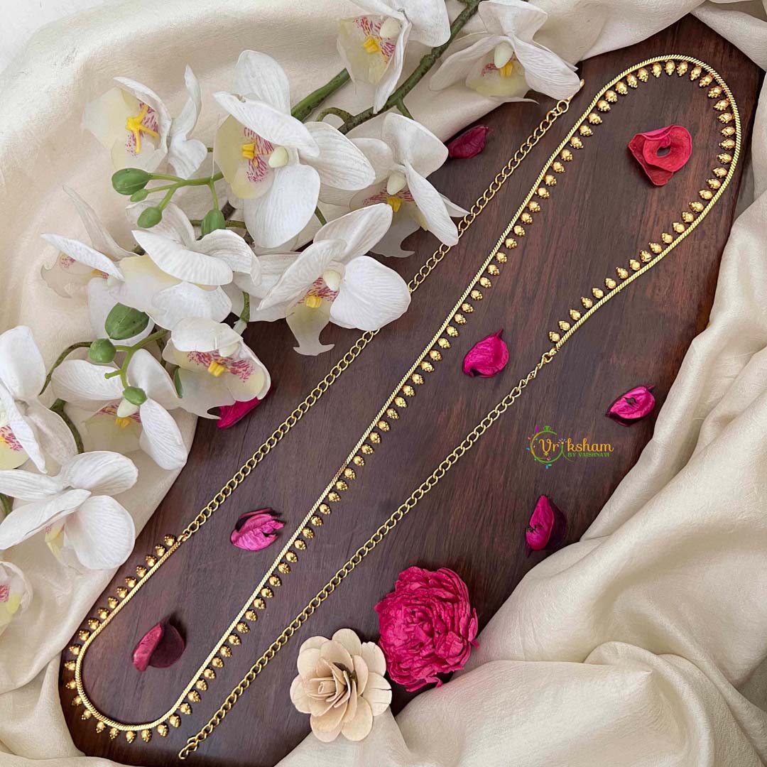 Vriksham Simple Gold Plated Leaf Drop Style Hip Chain-G21336