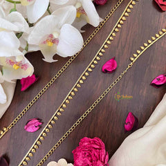 Vriksham Simple Gold Plated Leaf Drop Style Hip Chain-G21336