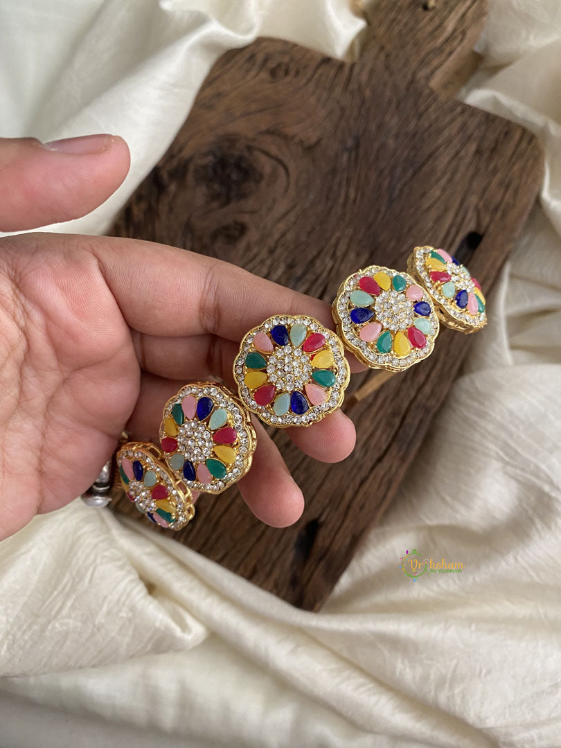 Gold Alike Floral Navratna Head band - G11454