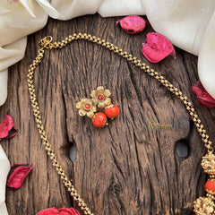 Vriksham Floral Radiance Coral Bead Neckpiece-G20645