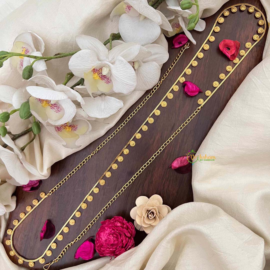 Vriksham Round Champ Floral Design Gold-Finished Hip Chain-G21344