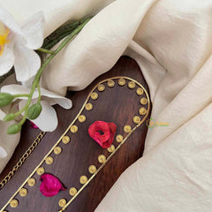 Vriksham Round Champ Floral Design Gold-Finished Hip Chain-G21344