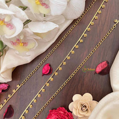 Vriksham Diagonal Floral Champ Gold-Finished Hip Chain-G21345