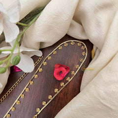 Vriksham Diagonal Floral Champ Gold-Finished Hip Chain-G21345