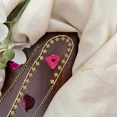 Vriksham Classic Square CutWork Champ Gold-Finished Hip Chain-G21346