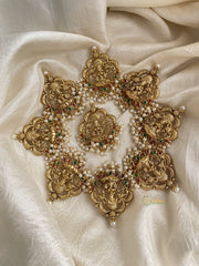 Gold Alike Traditional Lakshmi Jada Billai with Pearl - G11445