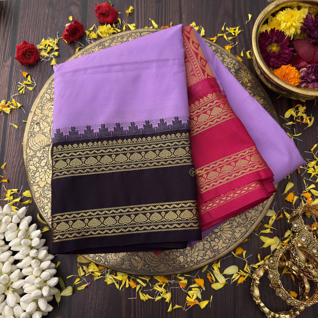 Vriksham Ganga Jamuna Lavender & Magenta Dual Elegance Rettai Pattu Border Kanchi Silk Saree-VS4765