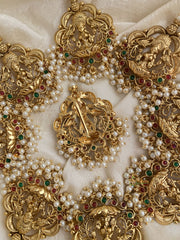 Gold Alike Traditional Lakshmi Jada Billai with Pearl - G11445