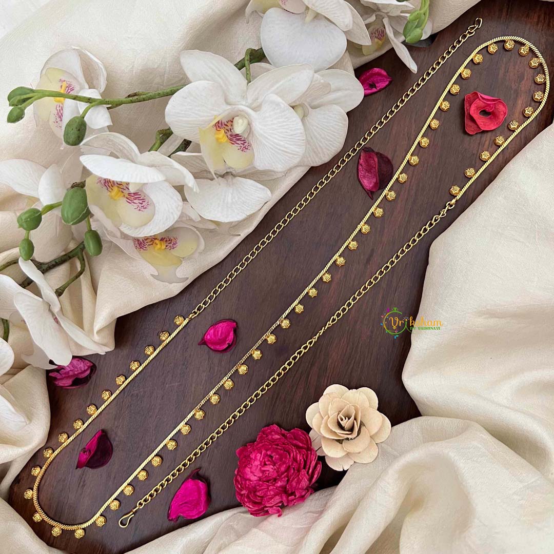 Vriksham Star Round CutWork Champ Gold-Finished Hip Chain-G21347