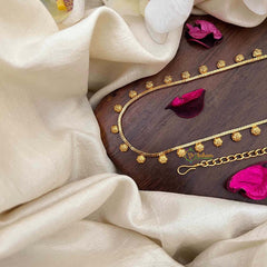 Vriksham Star Round CutWork Champ Gold-Finished Hip Chain-G21347