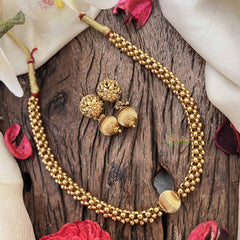 Vriksham Elegant Kanthi Gold Look  Ball Pendant Thushi Neckpiece-G20670