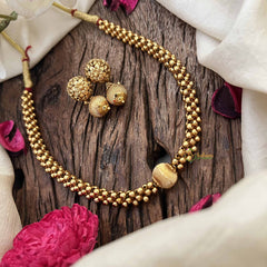 Vriksham Elegant Kanthi Gold Look  Ball Pendant Thushi Neckpiece-G20670
