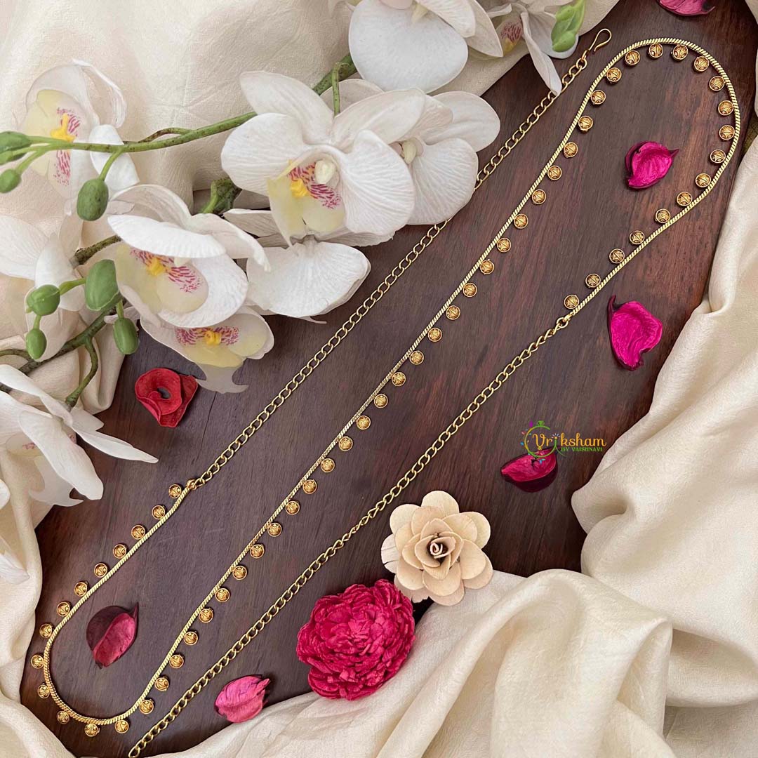 Vriksham Antique Circle CutWork Champ Gold-Finished Hip Chain-G21351