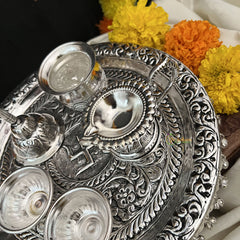 Vriksham Oxidized Traditional Pooja Thali | Pooja Decor and Gifts-RG252