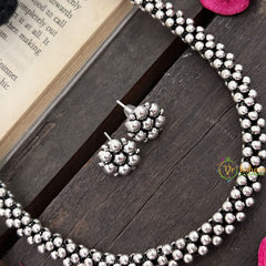 Vriksham Premium Kolhapuri Choker Oxidized Silver Neckpiece-S957