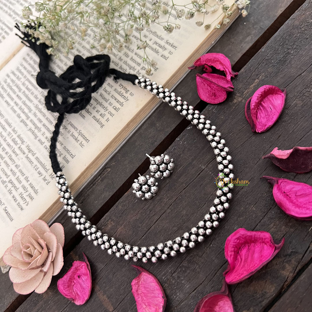 Vriksham Premium Kolhapuri Choker Oxidized Silver Neckpiece-S957