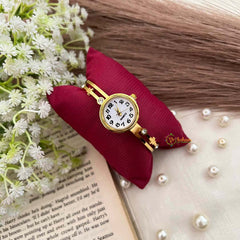 Vriksham Gold Dainty Bangle Watch & Round Face with Crystal Accents Watch-G21975