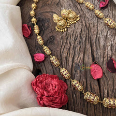 Vriksham Traditional Bridal Gold Ruby-Inspired Beaded Neckpiece–G20652