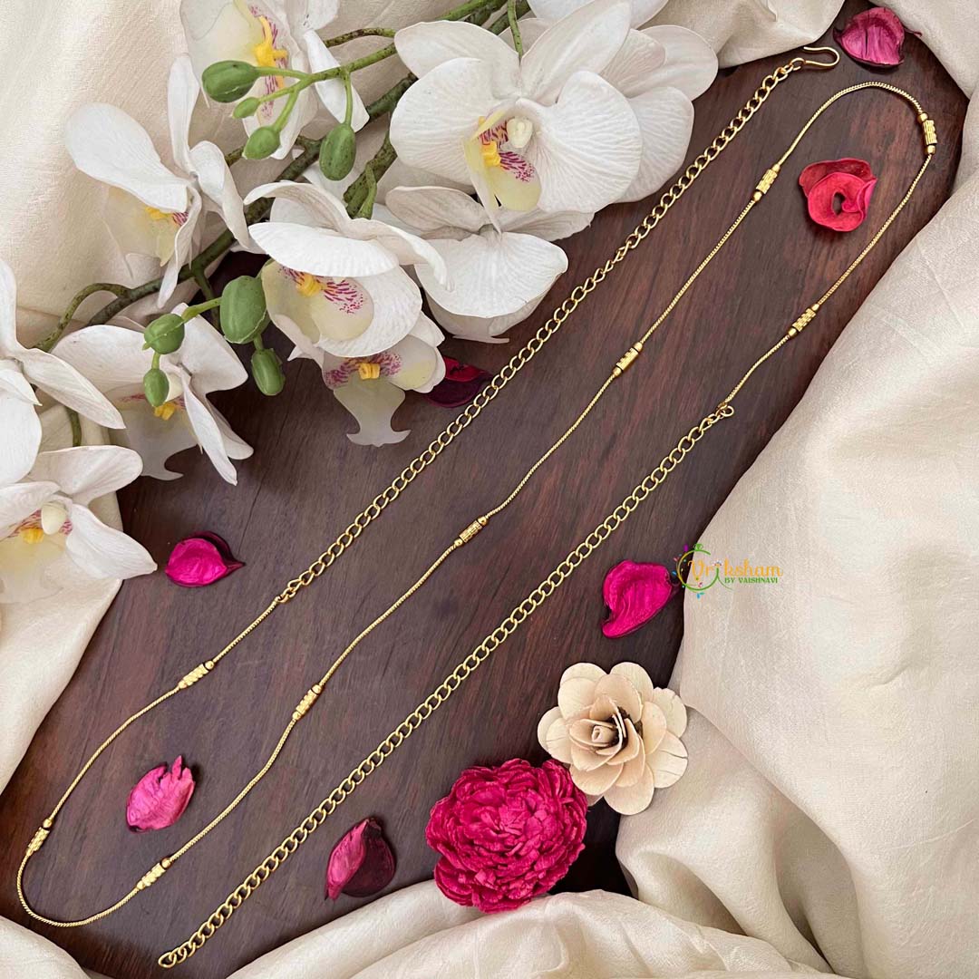 Vriksham Minimalist Brocate Gold-Finished Chain Style Hip Chain-G21357