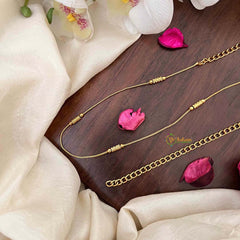 Vriksham Minimalist Brocate Gold-Finished Chain Style Hip Chain-G21357