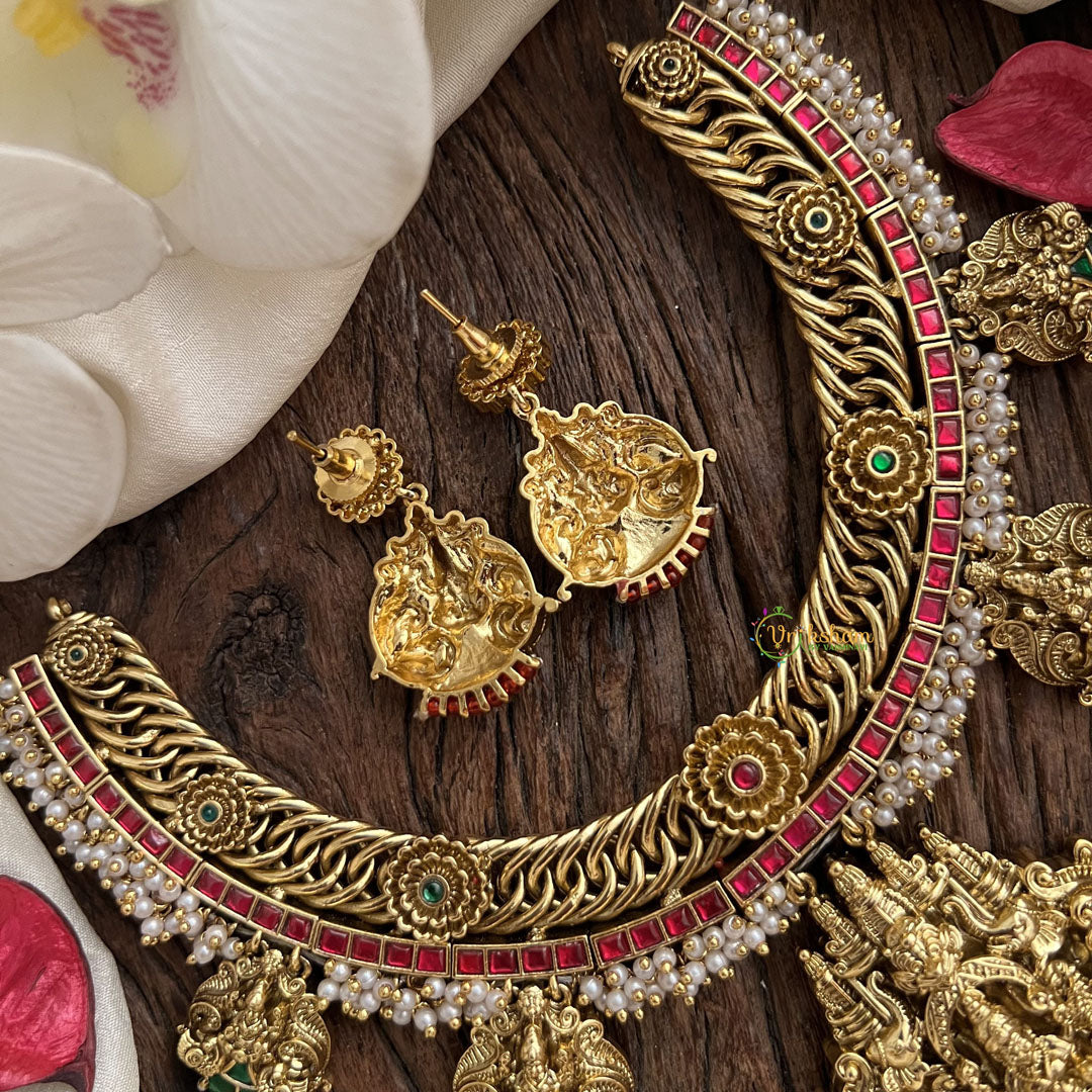 Vriksham Exquisite Kundan Jadau Jalebi Style Lakshmi Neckpiece-J3000