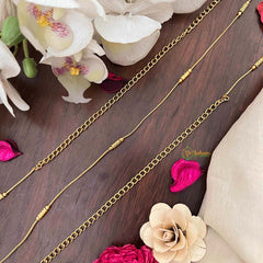 Vriksham Minimalist Brocate Gold-Finished Chain Style Hip Chain-G21357