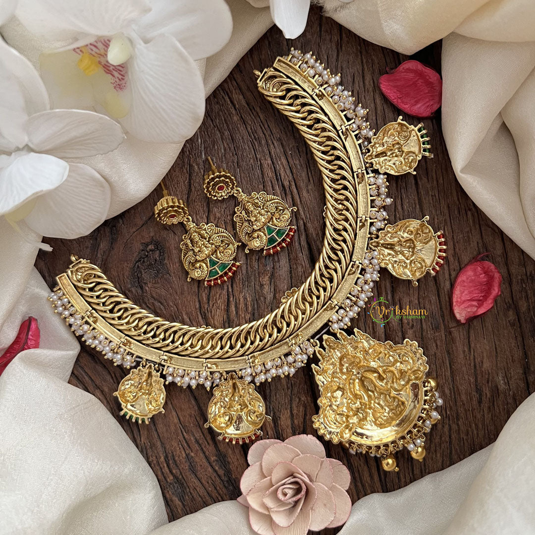 Vriksham Exquisite Kundan Jadau Jalebi Style Lakshmi Neckpiece-J3000