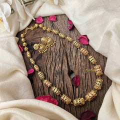 Vriksham Traditional Bridal Gold Ruby-Emerald Inspired Beaded Neckpiece–G20653