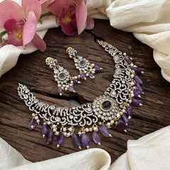 Purple Victorian Diamond High Neck Choker-VV1601